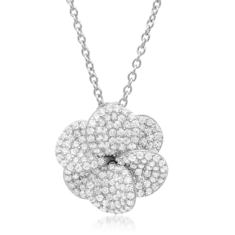 Sterling Silver Plumeria Necklace